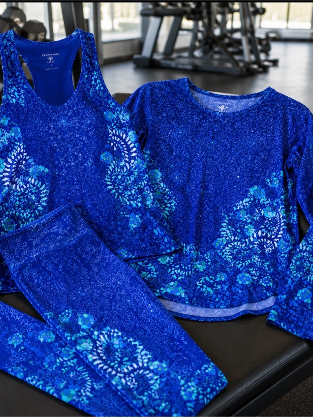 💙 Johnny Was Wild Flower Bee Active 3-Piece Performance Set • Size Small